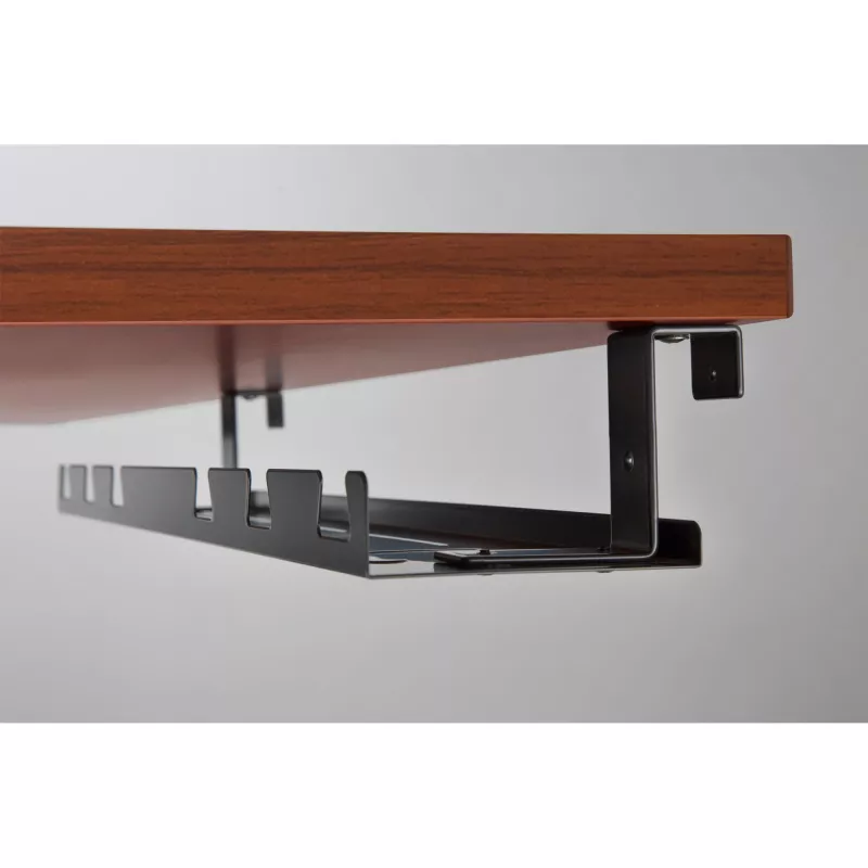 Kabelių vediklis/lentyna po stalu tvirtinimui InLine 131×590×74 mm, juoda