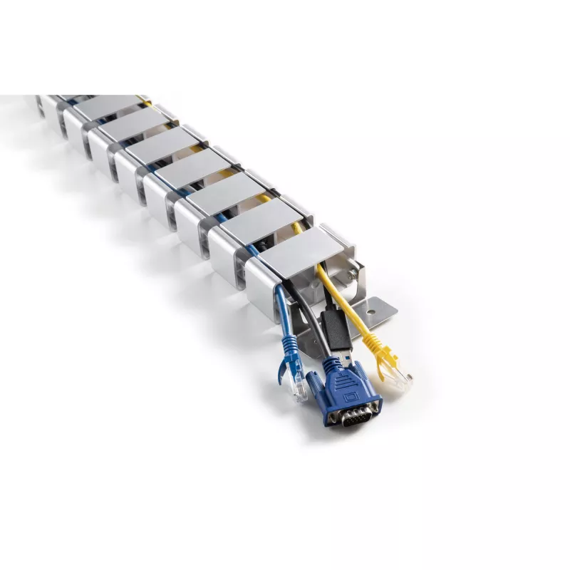InLine 59996B lankstus kabelių vamzdis aukščio reguliavimo stalams, 4 skyriai, 68x36 mm, 1,28 m, pilkas