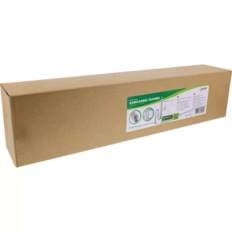 InLine 59996B lankstus kabelių vamzdis aukščio reguliavimo stalams, 4 skyriai, 68x36 mm, 1,28 m, pilkas