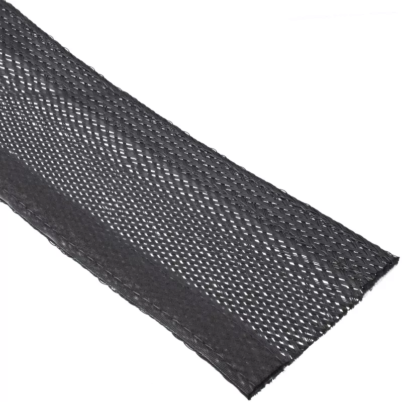 Vamzdis kabelių audeklinis InLine 59993A – audeklinė rankovė su lipduku, 1 m × 25 mm, juoda