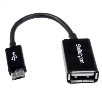 StarTech.com 5 colių Micro USB į USB OTG pagrindinės stoties adapteris M/F, 0,127 m, Micro-USB B, USB A, USB 2.0, 0,48 Gbit/s, juodas