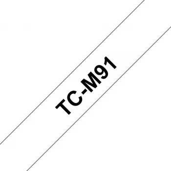 Lipdukų juosta Brother TCM91 9mm juoda ant skaidraus
