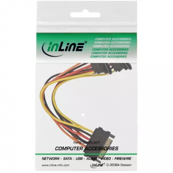 InLine SATA maitinimo Y-kabelis SATA lizdas / 2x SATA kištukas su fiksatoriais 0,30 m