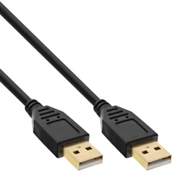 InLine USB 2.0 laidas, AM/AM, juodas, auksuoti kontaktai, 3 m