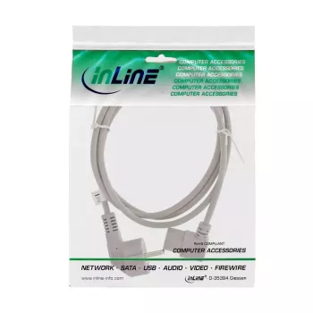 InLine maitinimo laidas, CEE 7/7 kampuotas / 3 kontaktų IEC C13 kampuotas, pilkas, 1,8 m