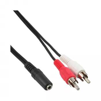 Audio kabelis 2x RCA vyriškas / 3,5 mm stereo moteriškas 3 m InLine 89940D
