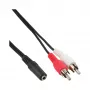 Audio kabelis 2x RCA vyriškas / 3,5 mm stereo moteriškas 3 m InLine 89940D