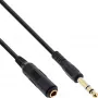 InLine ausinių ilginimo kabelis 6,3 mm stereo M/F, auksuoti kontaktai, juodas, 1 m