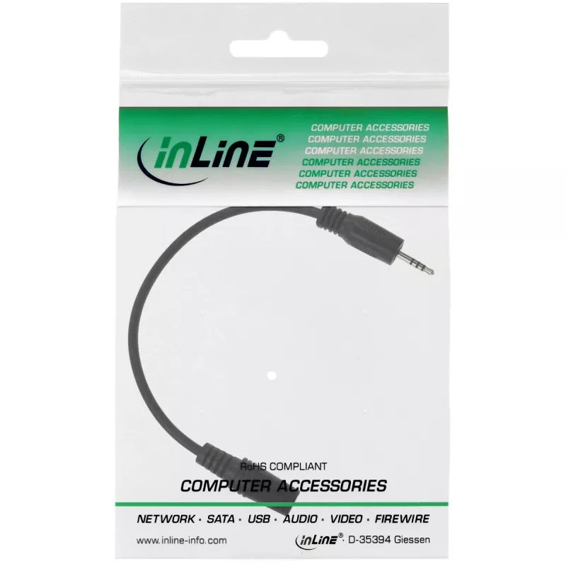 InLine garso adapterio laidas 4 kontaktų 2,5 mm kištukas / 4 kontaktų 3,5 mm lizdas 1 m