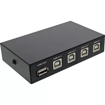 InLine USB 2.0 jungiklis rankinis USB-A įrenginys 4 kompiuteriams laidinis