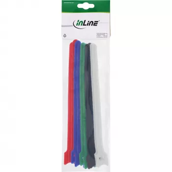 InLine kabelių raištis su lipnia juosta 12x125mm 10 vnt. 5 spalvų