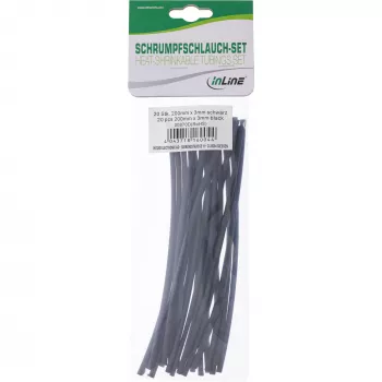 Termosusitraukianti žarna InLine 200 mm, 3 mm → 1,5 mm, 20 vnt., juoda