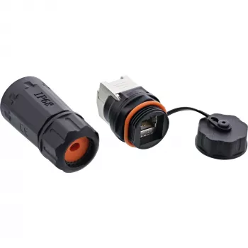 InLine Cat.6A movus jungčių rinkinys, vandeniui atsparus IP68, 2x RJ45 F/F, 1:1