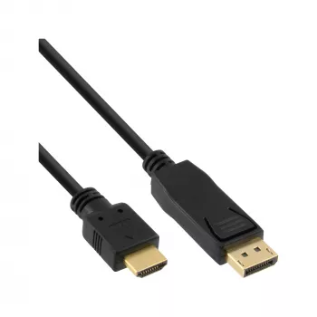 InLine 30 vnt. pakuotė DisplayPort į HDMI keitiklio laidas, juodas, 2 m