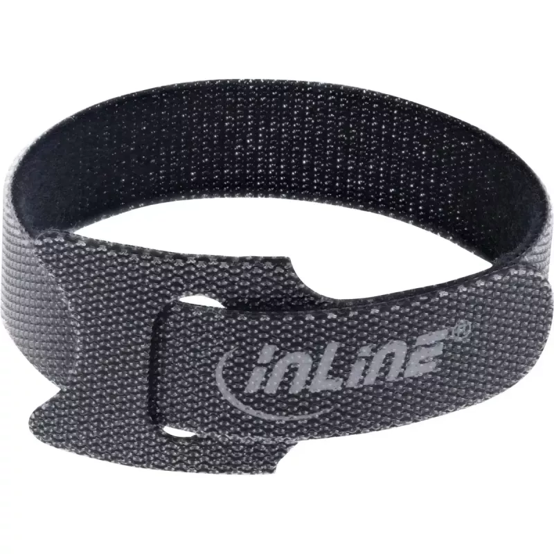 InLine kabelių raištis su lipnia juosta 180x12mm 10 vnt. juoda