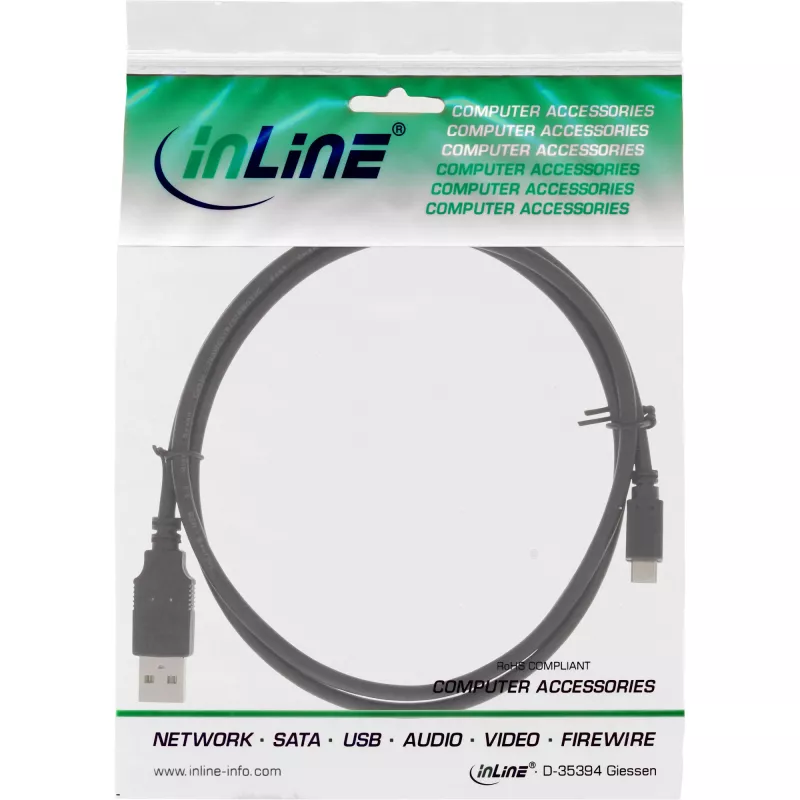 InLine Micro USB 2.0 greito įkrovimo laidas USB A tipas (vyriškas) / Micro-B (vyriškas), 0,5 m
