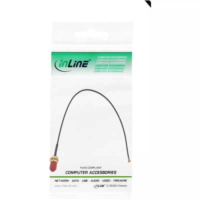 InLine WiFi adapterinis kabelis RP-SMA moteriškas į U.FL kištuką 20 cm