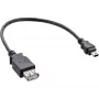 InLine USB 2.0 laidas A lizdas / Mini 5 kištukas 0,2 m, Mini-USB B, USB A, USB 2.0, Kištukas/Lizdas, Juodas