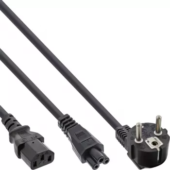 InLine Y-maitinimo laidas CEE 7/7 kištukas kampuotas / 3 kontaktų IEC C13 ir C5, 2 m