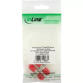InLine Fiber Optical Adapter Metal Duplex ST/ST MM Keraminė Įvorė su Flanšu