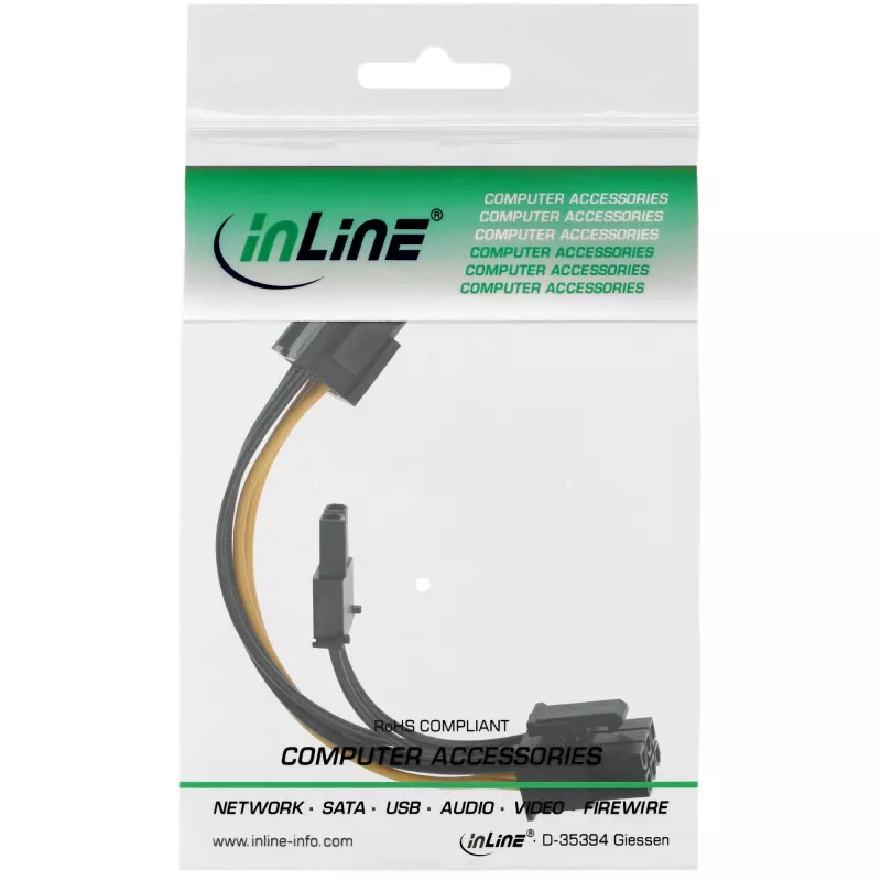 InLine vidinis maitinimo adapteris 6 kaiščių / 8 kaiščių PCIe vaizdo plokštėms