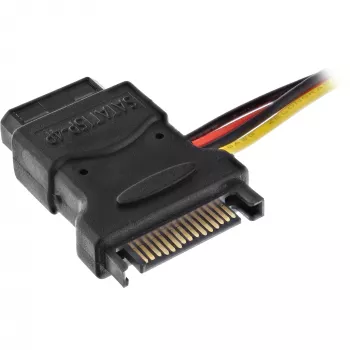 SATA maitinimo laidas SATA lizdas / 3x 4pin Molex kištukas 0,15 m InLine 29679