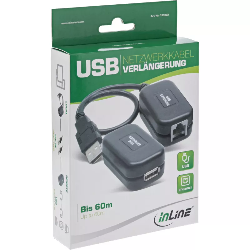 InLine USB prailgintuvas iki 60 m per RJ45 Cat.5e arba geresnį kabelį