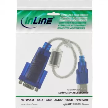 USB į Sub-D 9 kištukinį nuoseklųjį adapterio kabelis Premium InLine 33304D