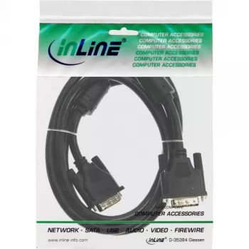 InLine DVI-D kabelis 24+1 kištukas / kištukas Dual Link 2x ferito žiedas 5 m