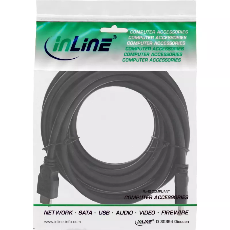 HDMI kabelis High Speed kištukas / kištukas juodas 5 m InLine 17605E