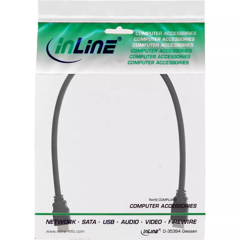 HDMI kabelis High Speed InLine 17601E 1m vyriškas/vyriškas juodas