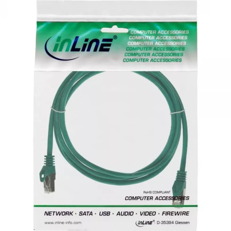 InLine Patch Laidas SF/UTP Cat.5e žalias 1,5 m