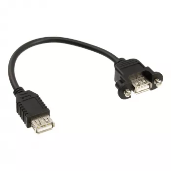 InLine USB 2.0 adapterinis kabelis, USB A lizdas / korpuso jungtis USB A, 0,2 m