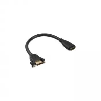 InLine HDMI adapterio kabelis Type A motina/motina su flanšu, auksuoti kontaktai, 4K2K, 0,2 m
