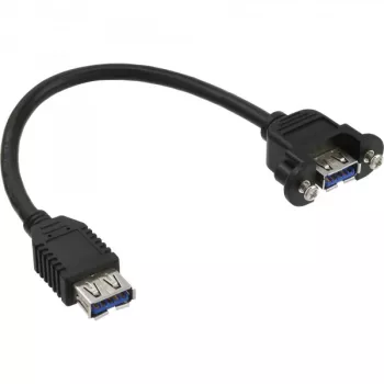 InLine USB 3.0 adapterinis kabelis, lizdas A tipo / korpuso jungtis A tipo, 0,20 m