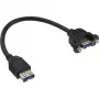 InLine USB 3.0 adapterinis kabelis, lizdas A tipo / korpuso jungtis A tipo, 0,20 m
