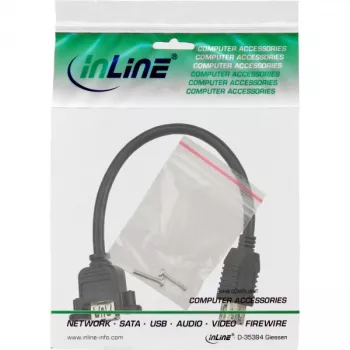 InLine USB 3.0 adapterinis kabelis, lizdas A tipo / korpuso jungtis A tipo, 0,20 m