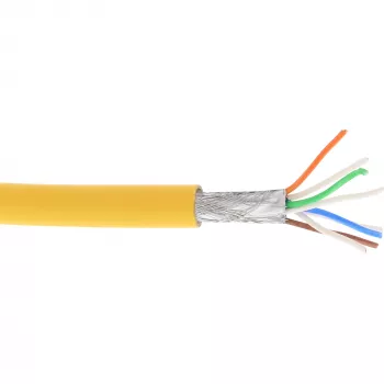 InLine Patch Laidas S/FTP PiMF Cat.6A halogen-free 500MHz geltonas 100m