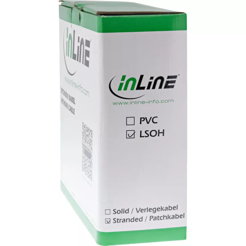 InLine Patch Laidas S/FTP PiMF Cat.6A halogen-free 500MHz pilkas 100m