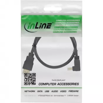 InLine High Speed HDMI laidas su Ethernet, kampuotas, 5m