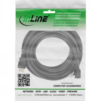 InLine High Speed HDMI laidas su Ethernet, kampuotas, 10m