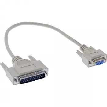 InLine Serial Cable, DB9F į DB25M, liejamos kištukinės jungtys, smėlio spalvos, 0,33 m