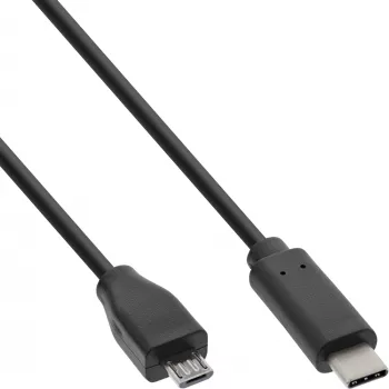 InLine USB 2.0 laidas, USB-C kištukas / Micro-B kištukas, juodas, 1 m