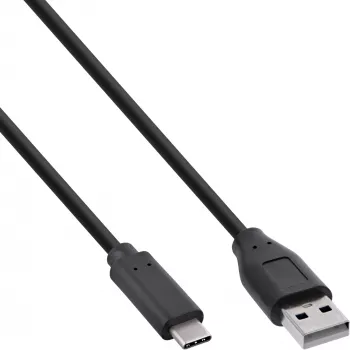 InLine USB 2.0 laidas, USB-C kištukas / USB-A kištukas, juodas, 1 m