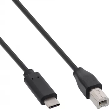 InLine USB 2.0 laidas, USB-C kištukas / USB-B kištukas, juodas, 5 m