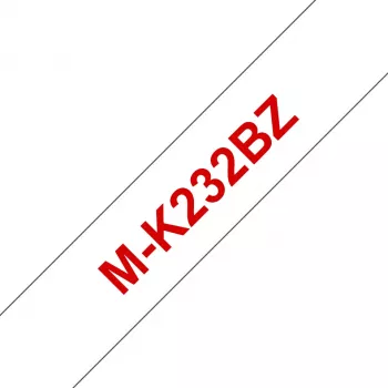 Brother M-K232B etikečių juosta, raudona ant baltos, 12 mm x 8 m