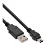 InLine USB 2.0 Mini laidas USB A (vyriškas) / Mini B (vyriškas), 5 kontaktų, juodas, 1 m