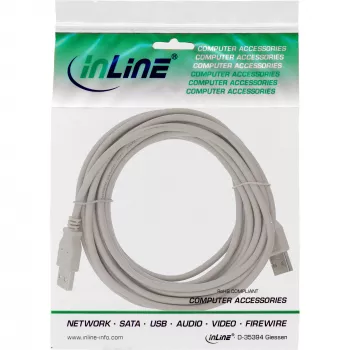 USB 2.0 laidas, A tipo kištukas / kištukas, smėlio spalvos, 0,5 m, InLine 34305H