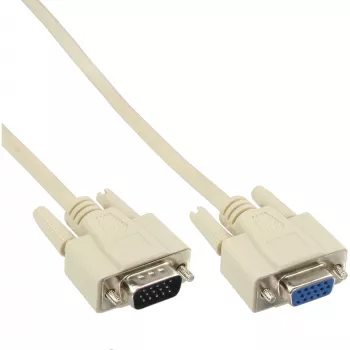 InLine VGA kabelis 15 HD vyriškas / moteriškas smėlio spalvos 3 m