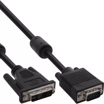 InLine DVI-A kabelis 12+5 vyriškas / 15 kontaktų HD vyriškas VGA 3m